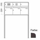 Briefkasten Freistehend Standard - 3 Fach Eisenglimmer Grau