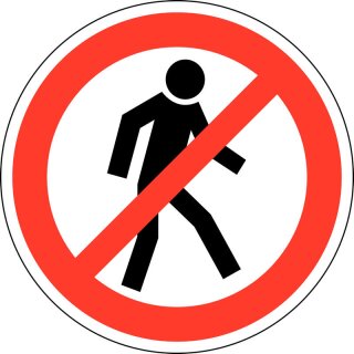 Aufkleber "Personendurchgang verboten" Rund Ø 20cm