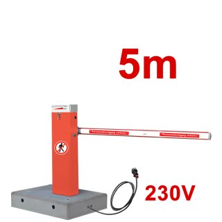 Mobile Komplettschranke MBAR 5m mit Fertigfundament (230V)