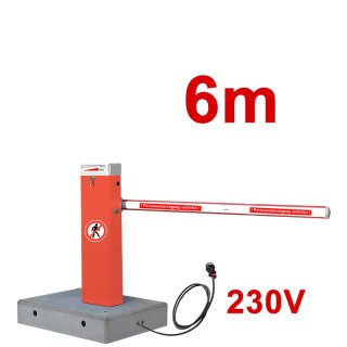 Mobile Komplettschranke MBAR 6m mit Fertigfundament (230V)