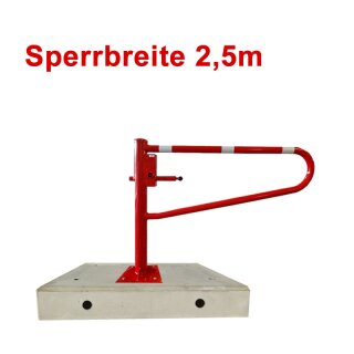 Mobile Schranke Handbetätigt Dreh-Horizontal Sperrbreite 2,5m mit Fertigfundament