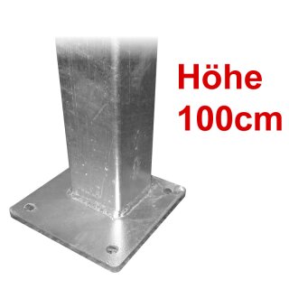 Stahlsäule VZ mit Grundplatte zum Aufschrauben, Länge 100cm