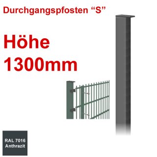 Durchgangspfosten "S" zum Einbetonieren Höhe 1300mm - Anthrazit 7016