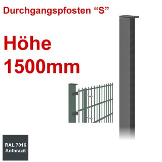 Durchgangspfosten "S" zum Einbetonieren Höhe 1500mm - Anthrazit 7016