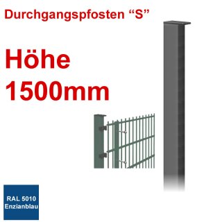 Durchgangspfosten "S" zum Einbetonieren Höhe 1500mm - Enzianblau 5010