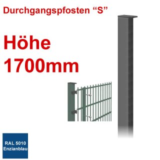 Durchgangspfosten "S" zum Einbetonieren Höhe 1700mm - Enzianblau 5010