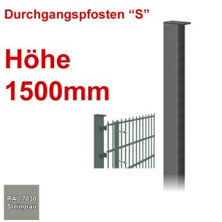 Durchgangspfosten "S" zum Einbetonieren Höhe 1500mm - Steingrau 7030