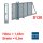 Freitragendes Stahl-Schiebetor S130, ohne Antrieb 1,45m 6,5m Enzianblau RAL 5010 Torfüllung 25x25mm
