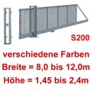 Freitragendes Stahl-Schiebetor S200, ohne Antrieb