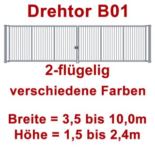 Zweiflügeliges Industrie Stahl-Drehtor B01, ohne Antrieb