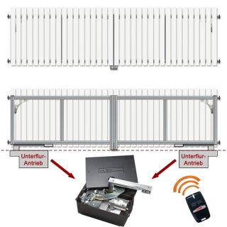 2-flüglig Drehtor Bausatz H=140 B=400 mit Antrieb