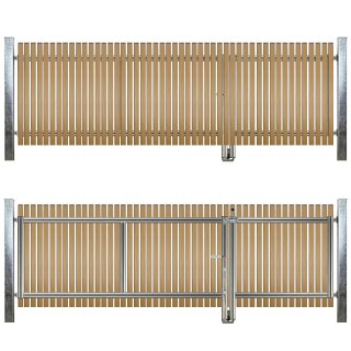 Münchner Modell Drehtor H=120 B =300 mit Pfosten