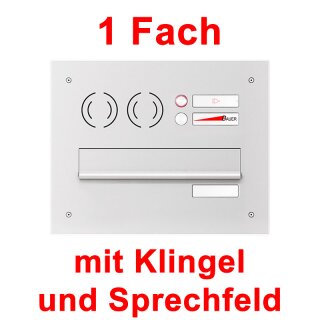 Briefkasten 1 Fach mit Klingel, Sprechfeld und Durchwurfkasten "Dresden"