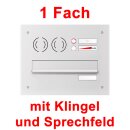 Briefkasten 1 Fach mit Klingel, Sprechfeld und...