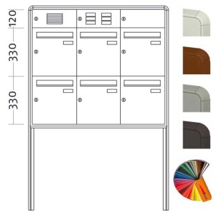 Briefkasten Freistehend Standard - 6 Fach