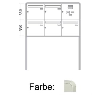 Briefkasten Freistehend Big Standard - 5 Fach Weiß