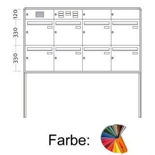 Briefkasten Freistehend Big Standard - 8 Fach RAL Farbe nach Wunsch