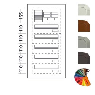 Briefkasten Türseitenteil Standard - 5 Fach