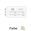 Briefkasten Türseitenteil Standard - 4 Fach, 2 reihig Weiß