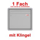 Briefkasten 1 Fach mit Klingel, von vorne zu entnehmen