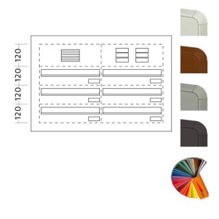 Briefkasten Standard Türseitenteil BIG - 6 Fach, 2 reihig