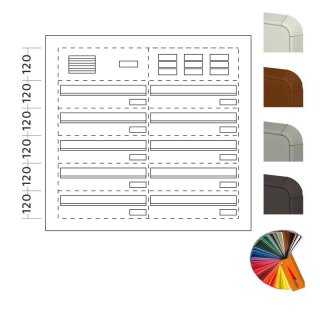 Briefkasten Standard Türseitenteil BIG - 10 Fach, 2 reihig