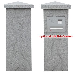 Betonhohlsäule "Design" 45x30cm, mit Abdeckplatte 3, Granit anthrazit