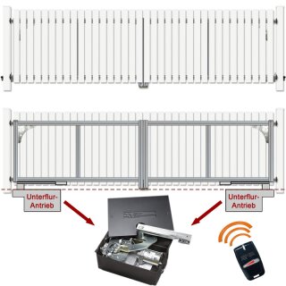 2-flüglig Drehtor Bausatz H=140 B=350 mit Antrieb