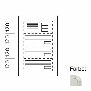 Briefkasten Türseitenteil schmal - 3 Fach, Weiß