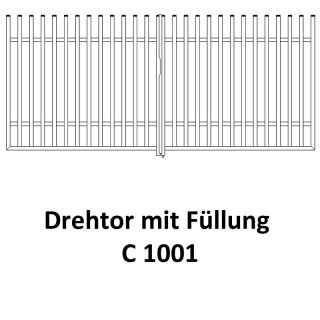 Drehtor C 1001, 2-flügelig für private Zaunsysteme