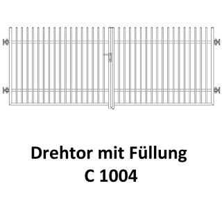 Drehtor C 1004, 2-flügelig für private Zaunsysteme