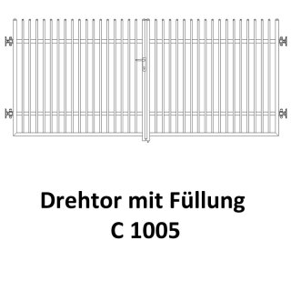 Drehtor C 1005, 2-flügelig für private Zaunsysteme