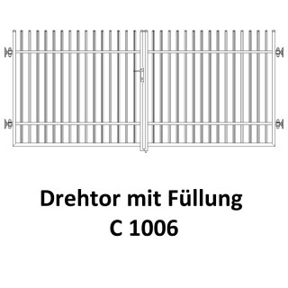 Drehtor C 1006, 2-flügelig für private Zaunsysteme