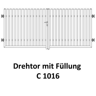 Drehtor C 1016, 2-flügelig für private Zaunsysteme