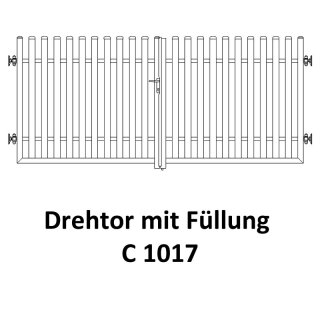 Drehtor C 1017, 2-flügelig für private Zaunsysteme