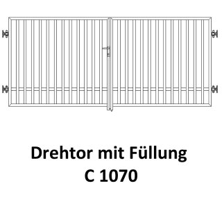 Drehtor C 1070, 2-flügelig für private Zaunsysteme