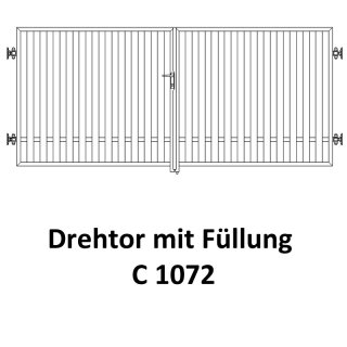 Drehtor C 1072, 2-flügelig für private Zaunsysteme