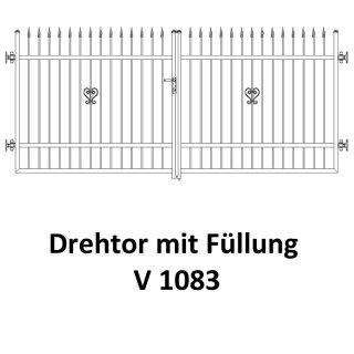 Drehtor V 1083, 2-flügelig für private Zaunsysteme