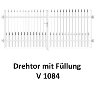 Drehtor V 1084, 2-flügelig für private Zaunsysteme