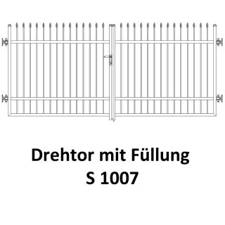 Drehtor S 1007,  2-flügelig für private Zaunsysteme