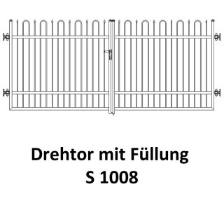 Drehtor S 1008, 2-flügelig für private Zaunsysteme