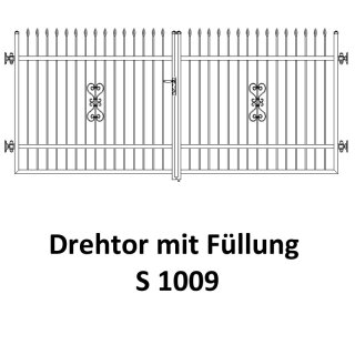 Drehtor S 1009, 2-flügelig für private Zaunsysteme