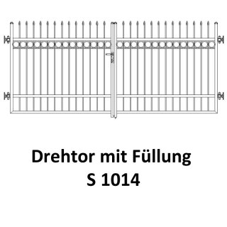 Drehtor S 1014, 2-flügelig für private Zaunsysteme