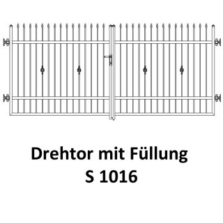 Drehtor S 1022, 2-flügelig für private Zaunsysteme