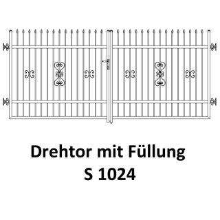 Drehtor S 1024, 2-flügelig für private Zaunsysteme