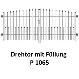 Drehtor P 1065, 2-flügelig für private Zaunsysteme