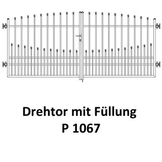 Drehtor P 1067, 2-flügelig für private Zaunsysteme