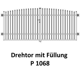 Drehtor P 1068, 2-flügelig für private Zaunsysteme