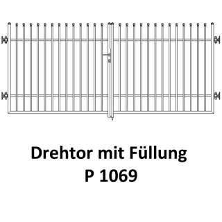 Drehtor P 1069, 2-flügelig für private Zaunsysteme