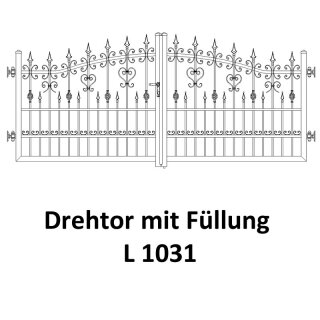 Drehtor L 1031, 2-flügelig für private Zaunsysteme
